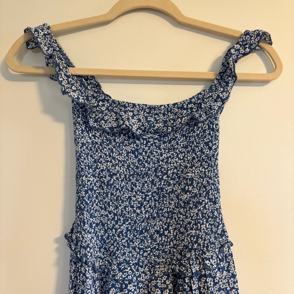 Petal & Pup Blue Floral Ruffle Maxi Dress - Picture 3 of 6